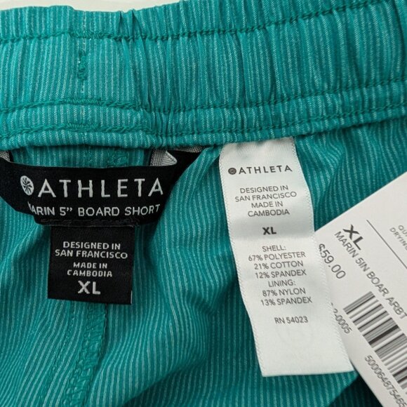 NEW Athleta Marin 5" Board Shorts Womens Size XL Teal Green Drawstring Quick Dry - Picture 5 of 12